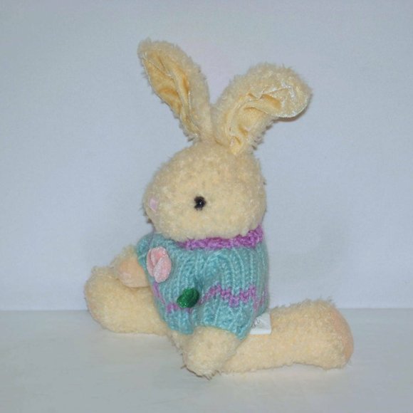 1997 CHRISHA PLAYFUL EASTER RABBIT JOINTED PLUSH - Picture 2 of 6